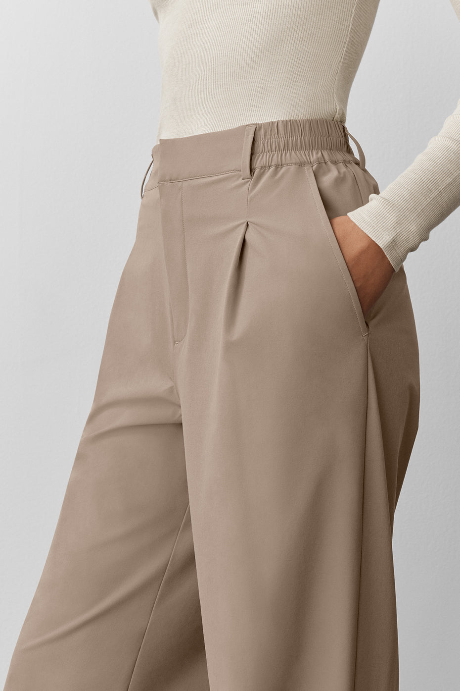 High-Waist Pursuit Trouser (Long) - Gravel - Image 4