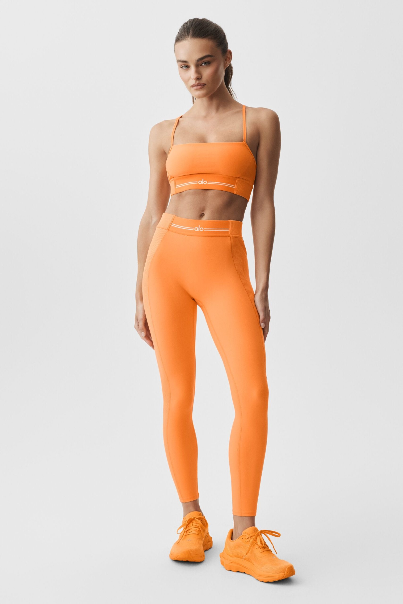 Alosoft High-Waist 7/8 Relay Legging - Satsuma Breeze/White - Image 6