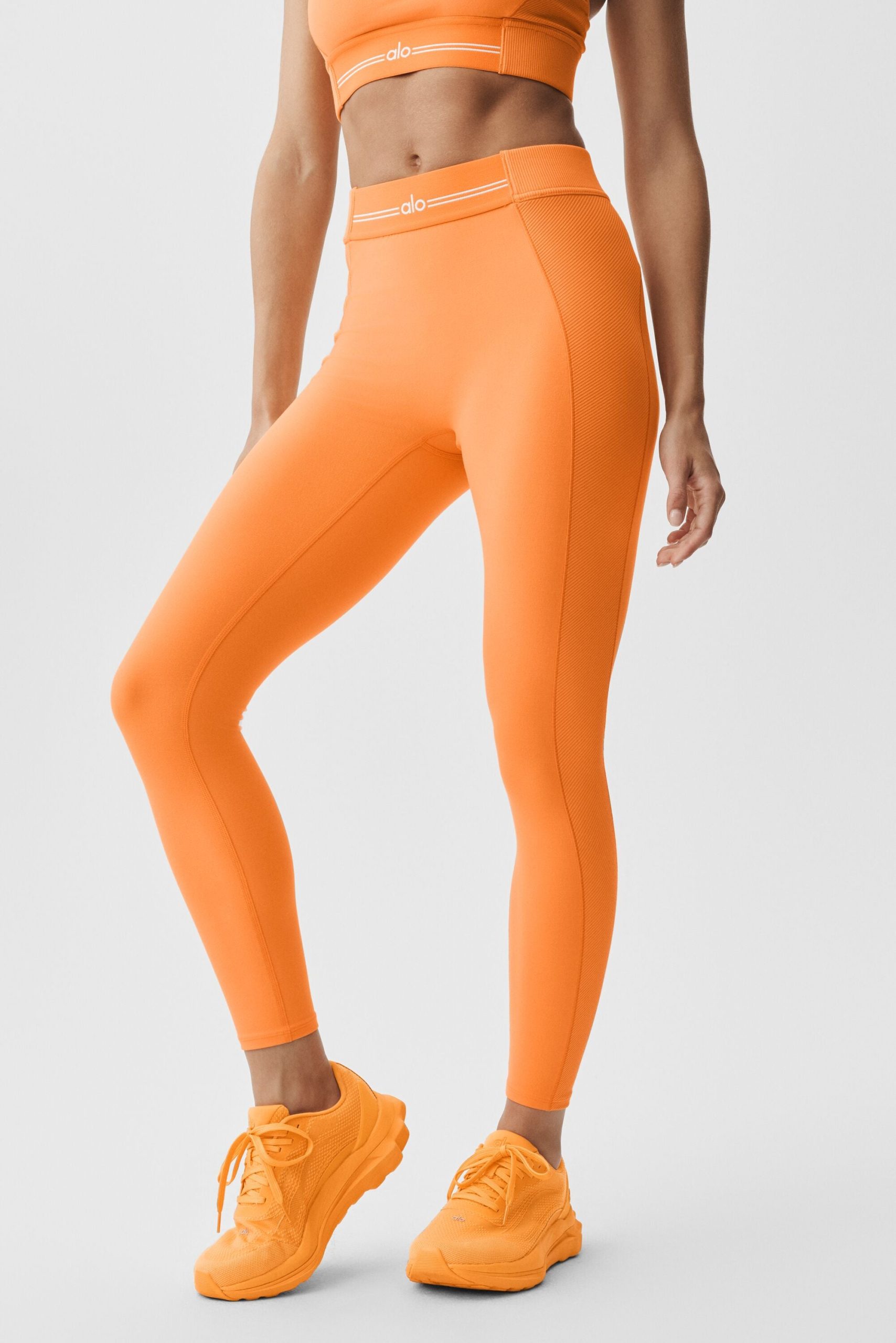 Alosoft High-Waist 7/8 Relay Legging - Satsuma Breeze/White - Image 3
