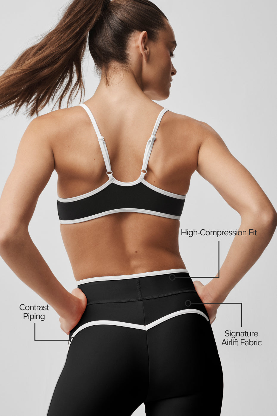 Airlift High Waist Charger 7/8 Legging - Black/White - Image 2
