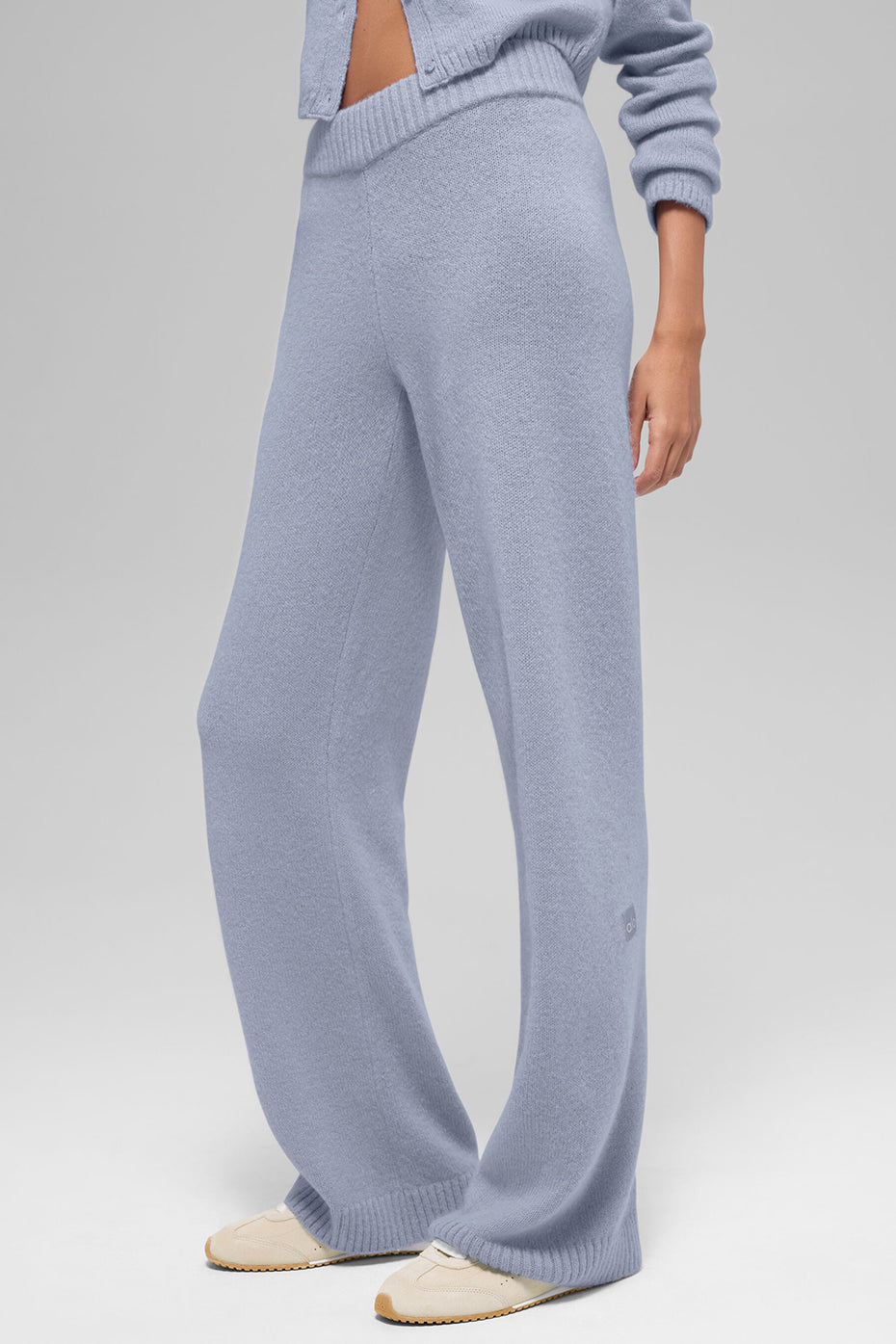 Wool Cashmere High-Waist New Class Wide Leg Pant - Winter Frost - Image 3