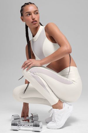 Airlift High-Waist Mesh Infatuation Legging - Ivory