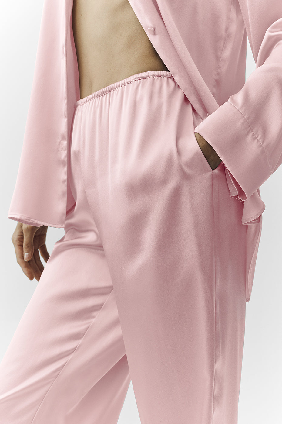Silk Luminous Pant (Regular) - Pink Champagne - Image 3