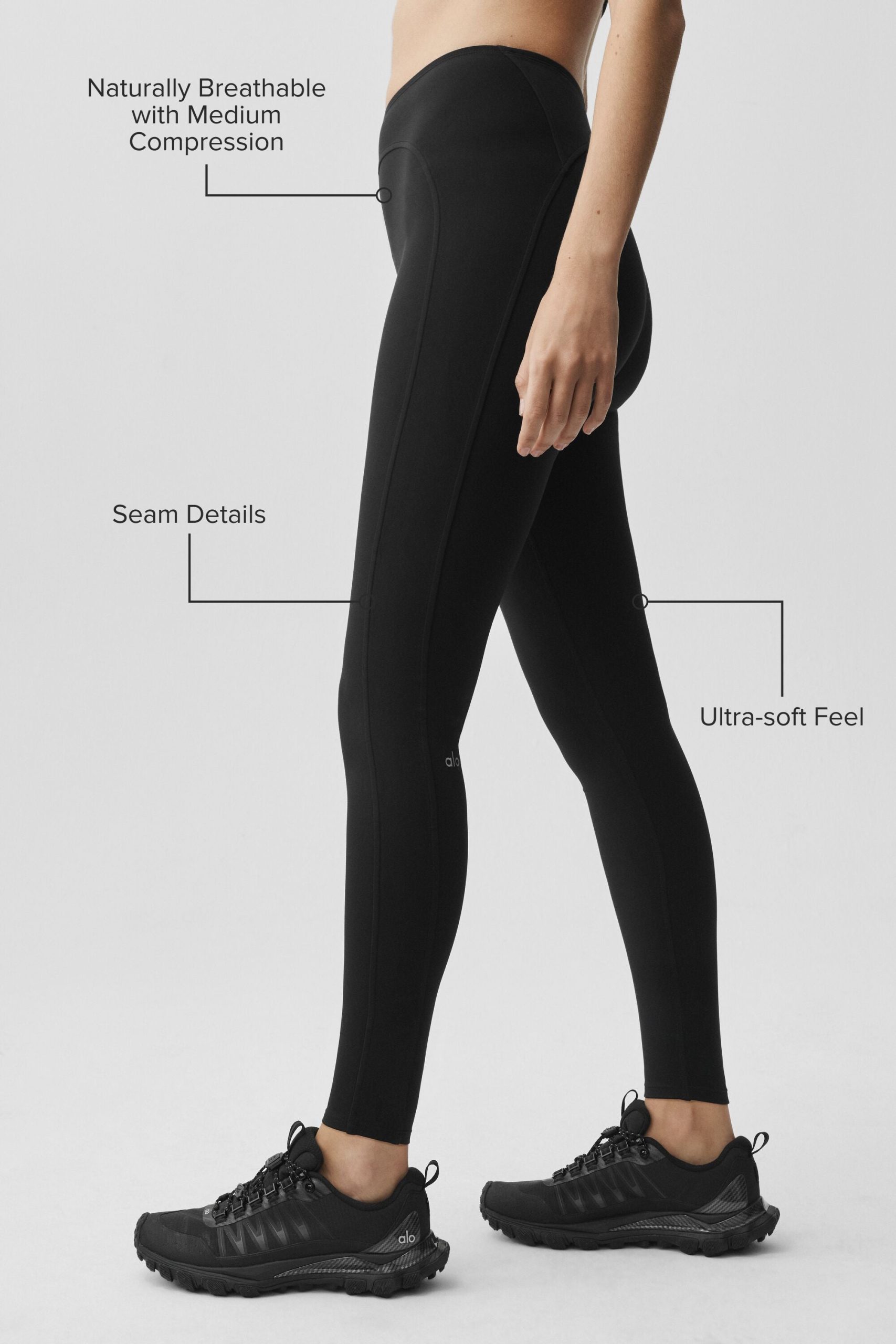 ALO Softsculpt High-Waist 7/8 Superset Legging - Black - Image 2