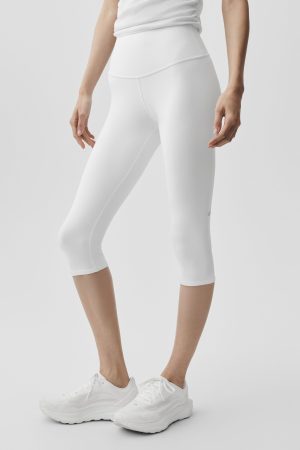 16 High-Waist Airbrush Capri - White