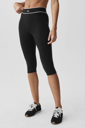 ALO Softsculpt High-Waist Amp It Up Capri - Black