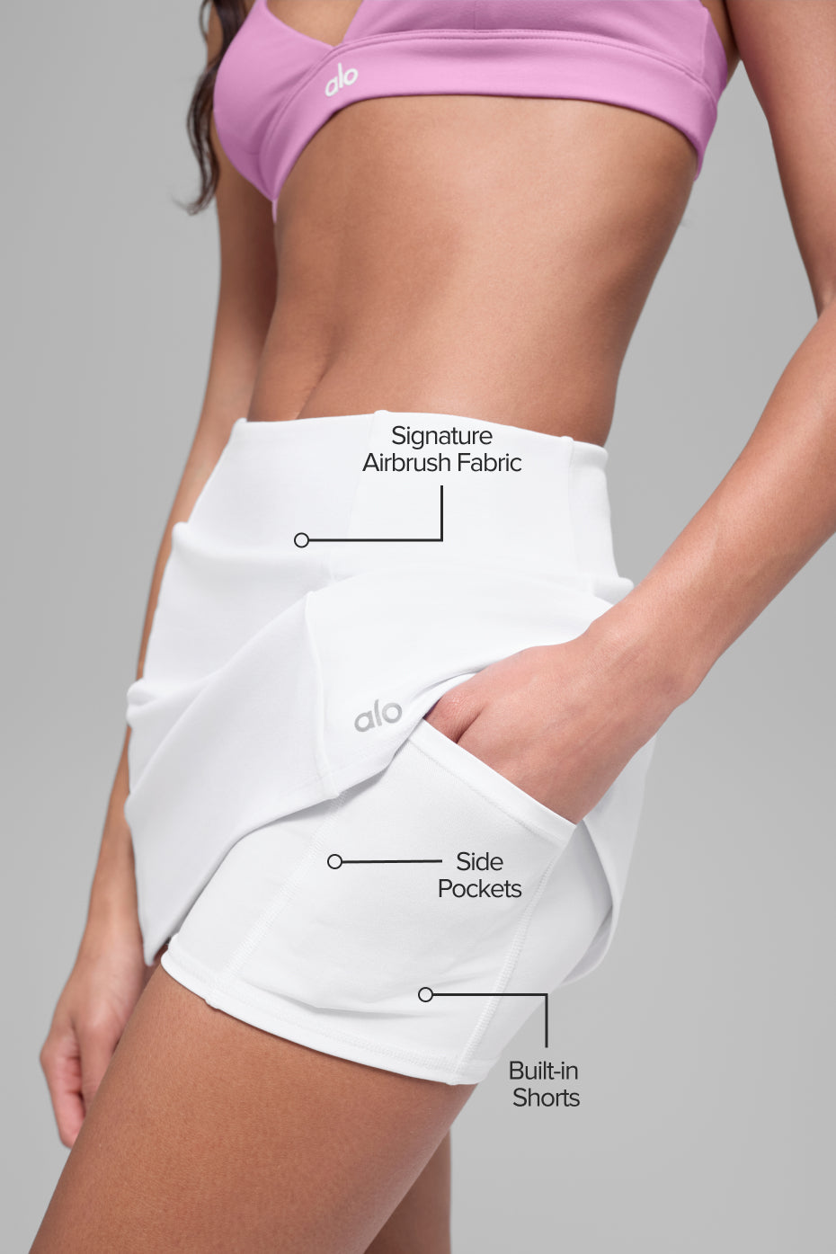 Airbrush High-Waist Good Form Tennis Skirt - White - Image 2