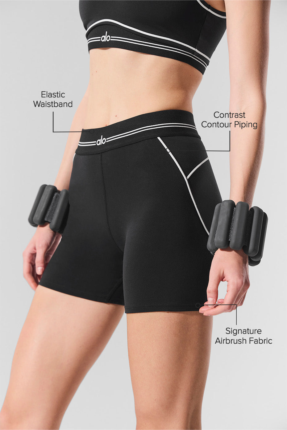 4 Airbrush High-Waist Heart Throb Short - Black/White - Image 3