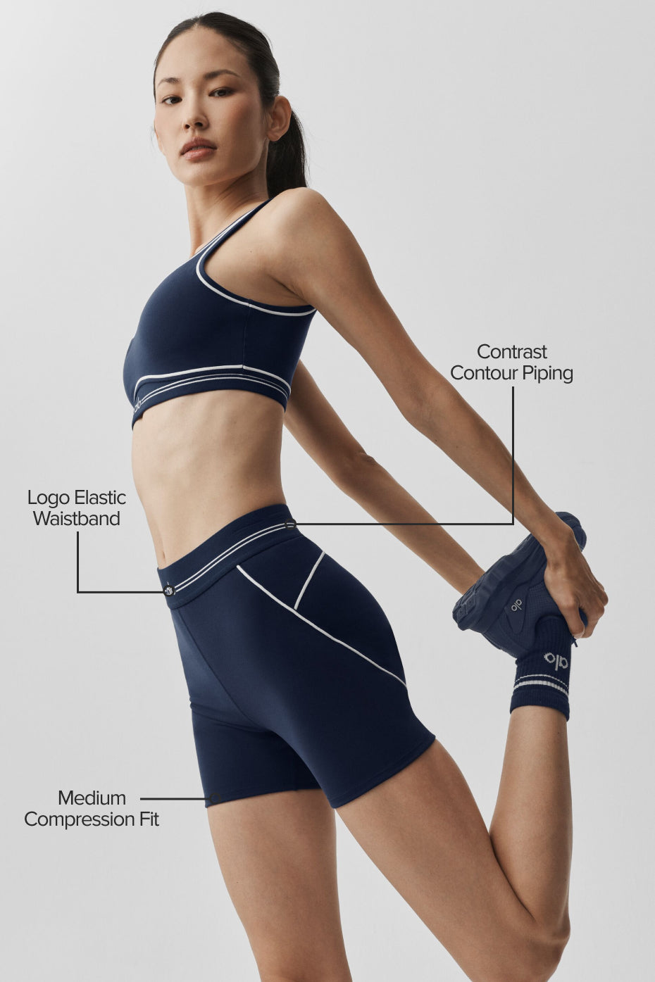 4 Airbrush High-Waist Heart Throb Short - Navy/White - Image 2