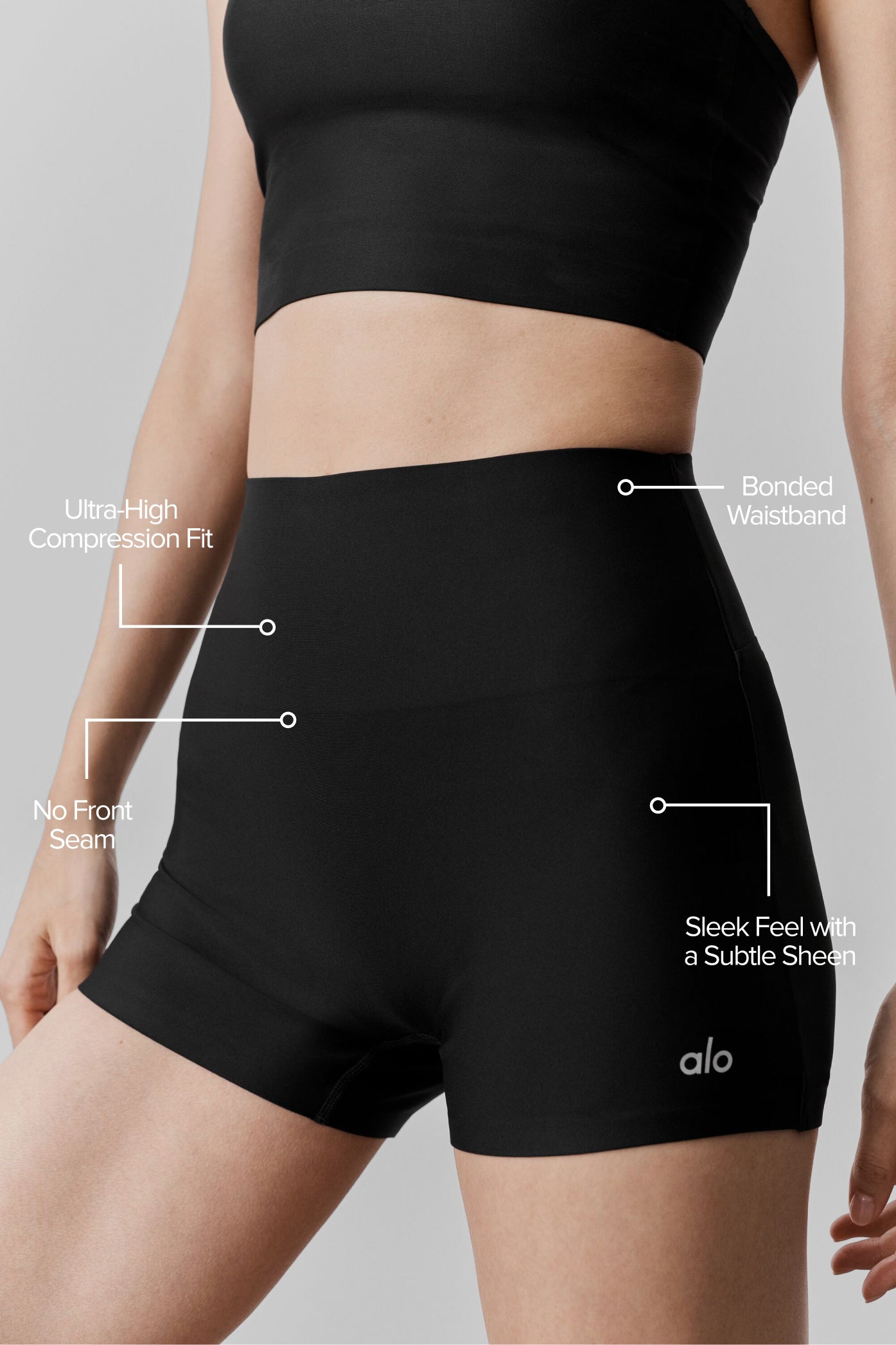 3 Airlift High-Waist Sleek Short - Black - Image 2