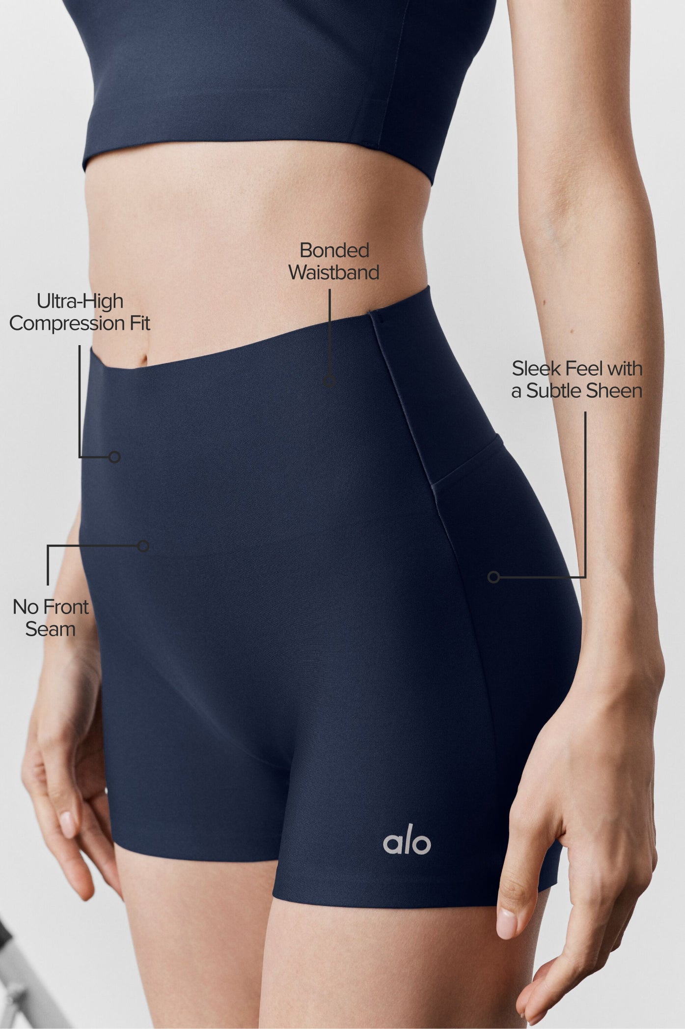 3 Airlift High-Waist Sleek Short - Navy - Image 2