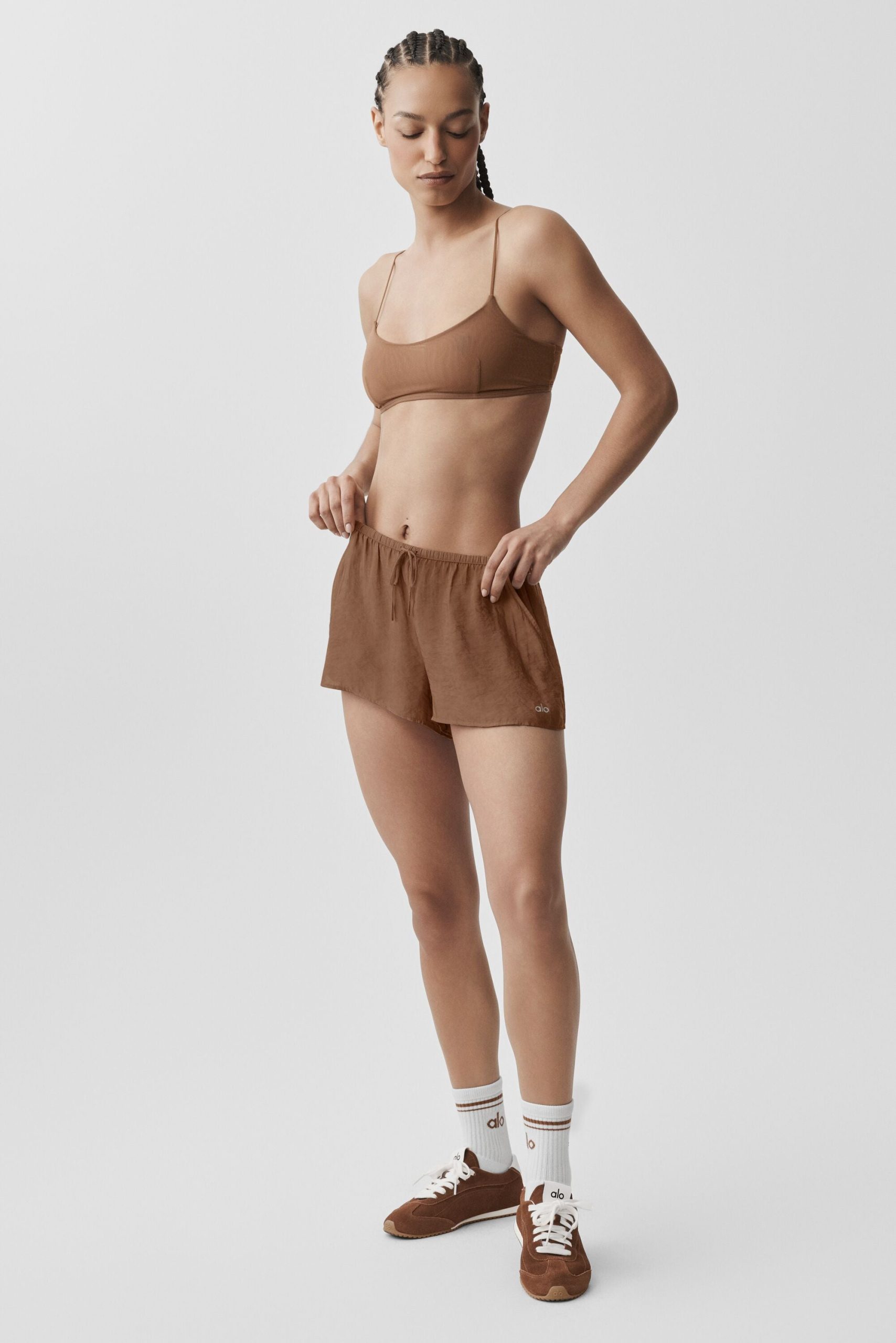 Semi-Sheer Golden Hour Mid-Rise Short - Sun Kissed Brown - Image 4