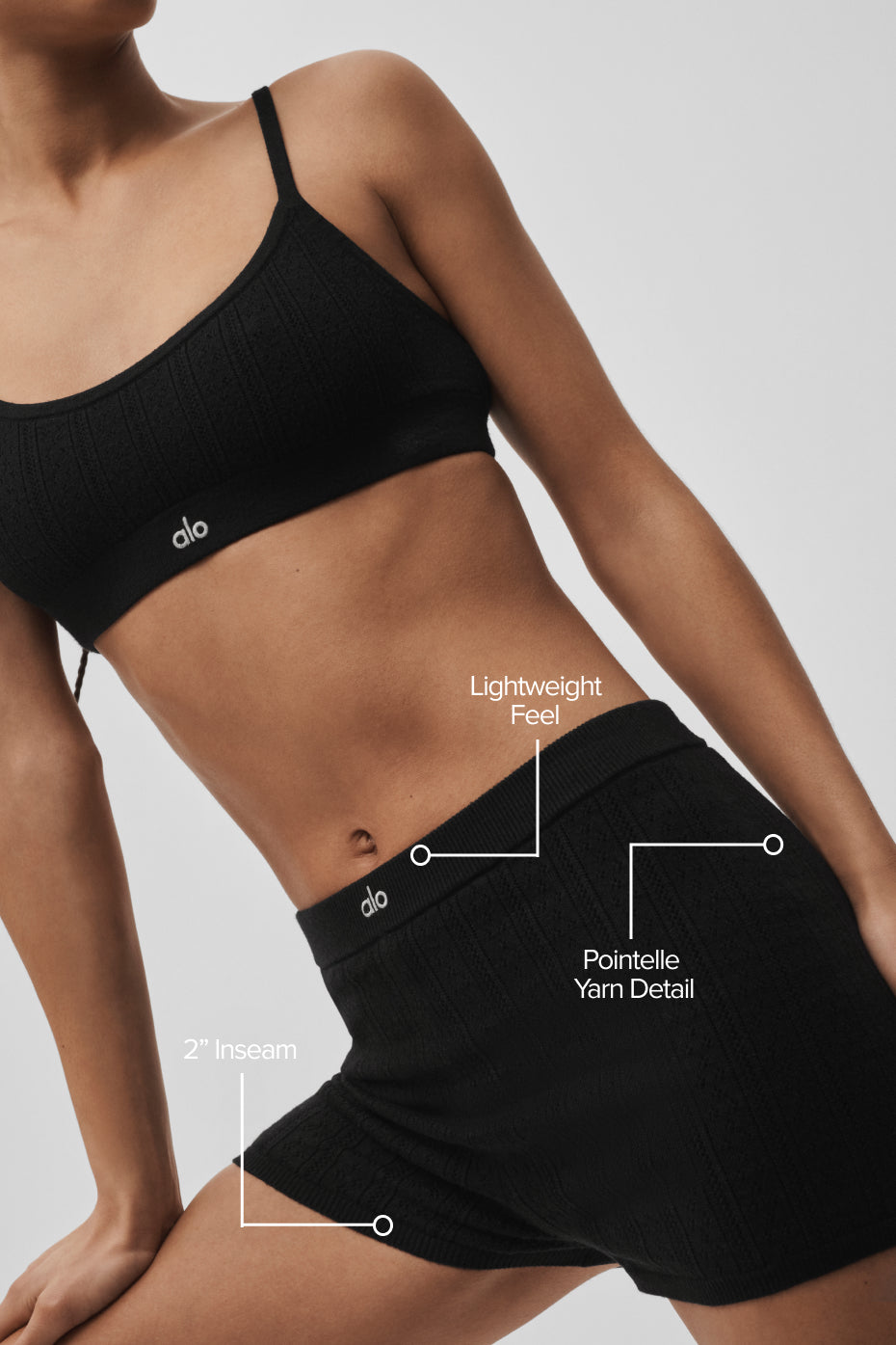 Pointelle Sweater Be Mine Hot Short - Black - Image 2