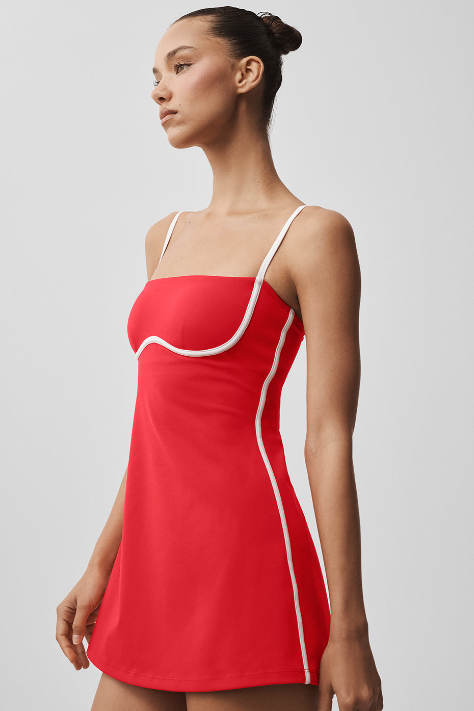Airbrush Streamlined Dress - Bright Red/White - Image 4