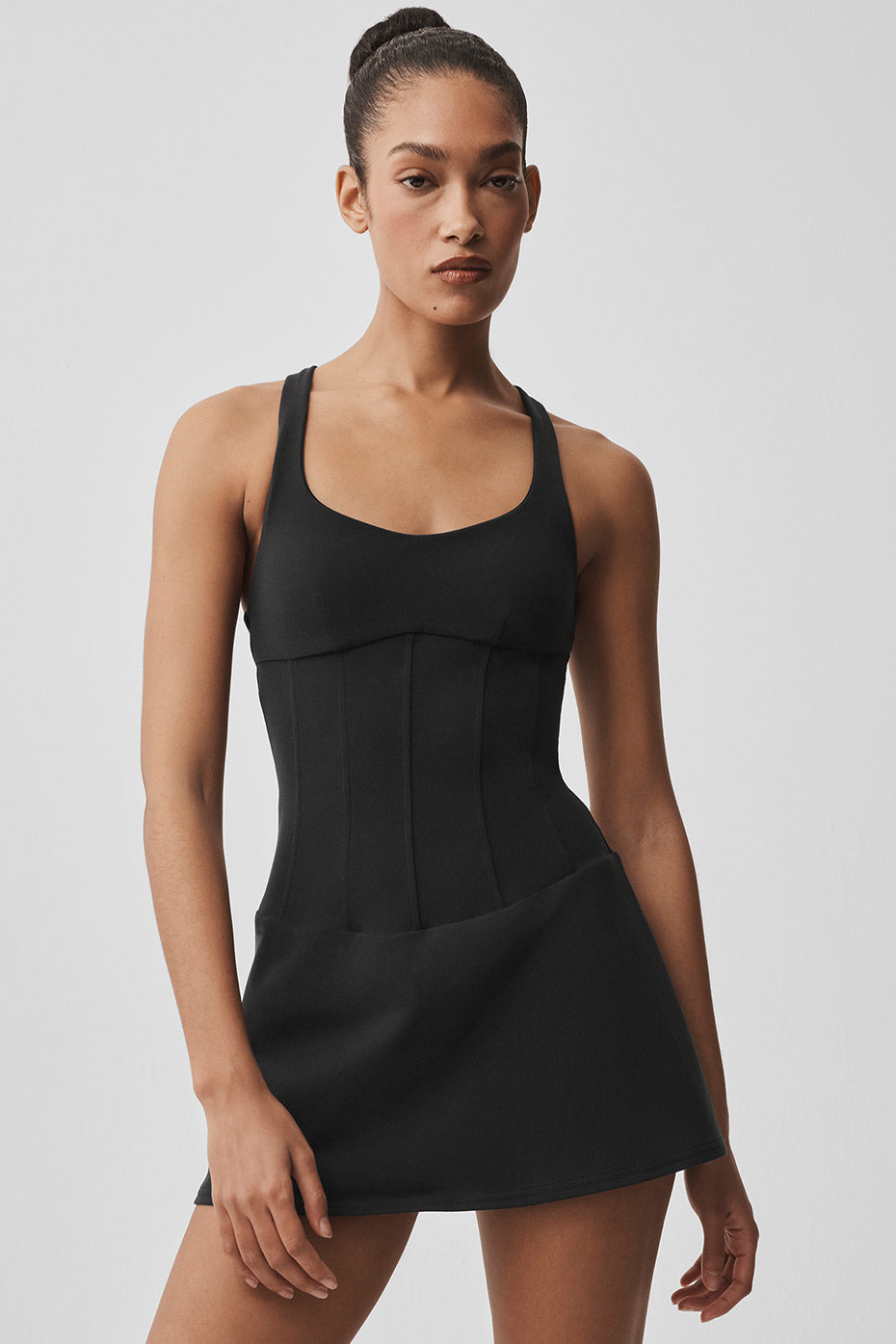 Airbrush Sparks Fly Corset Tennis Dress - Black - Image 3