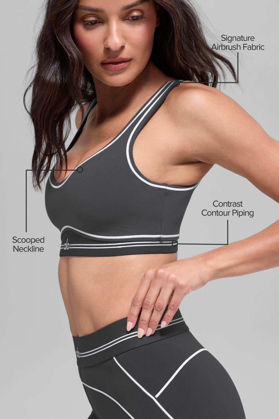 Airbrush Heart Throb Bra - Anthracite/White - Image 2