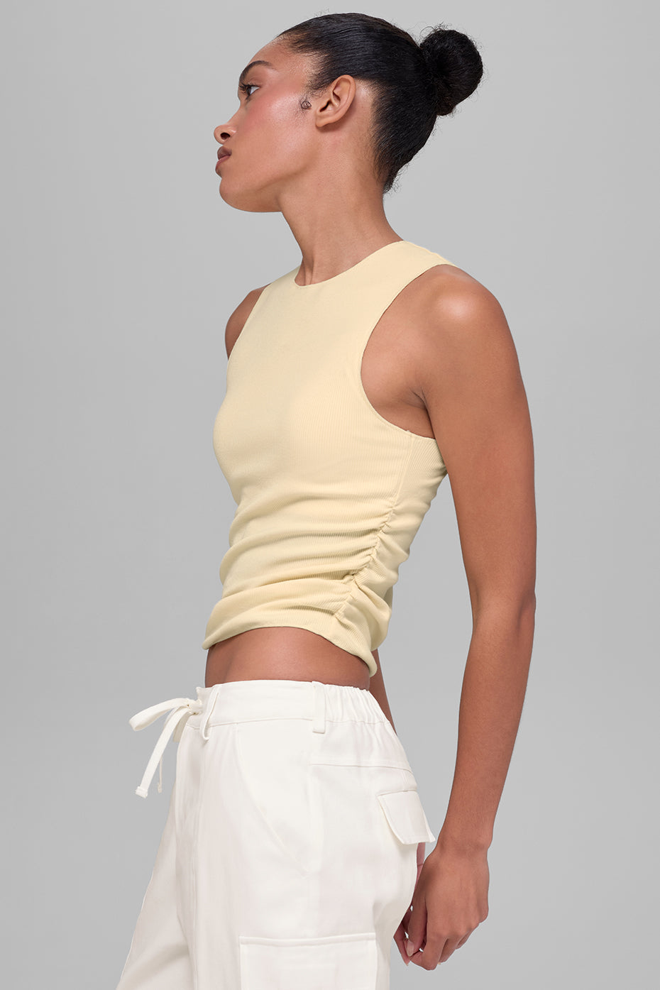 Ribbed En Pointe Tank - Candlelight Yellow - Image 3