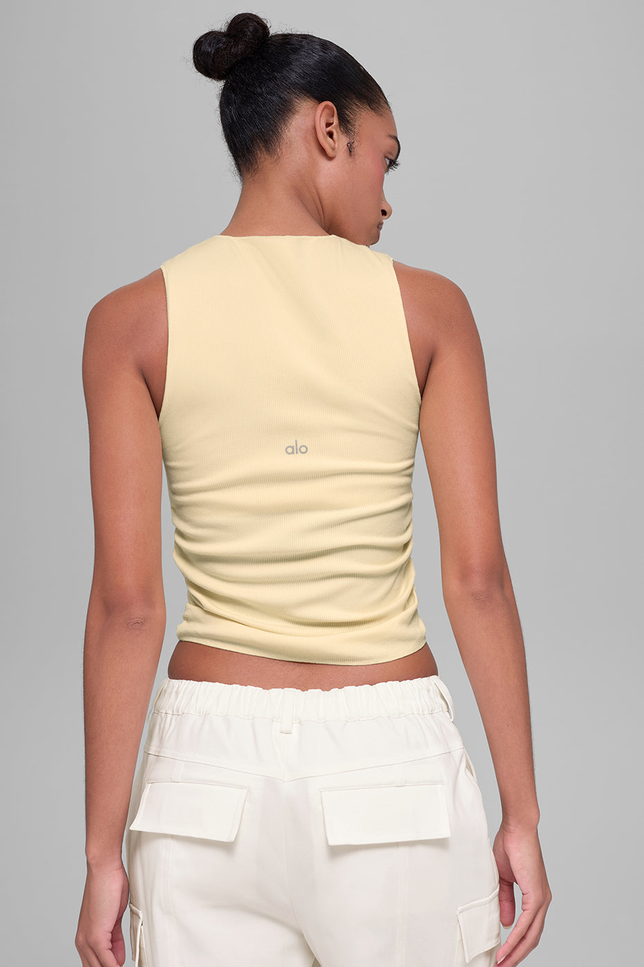 Ribbed En Pointe Tank - Candlelight Yellow - Image 2