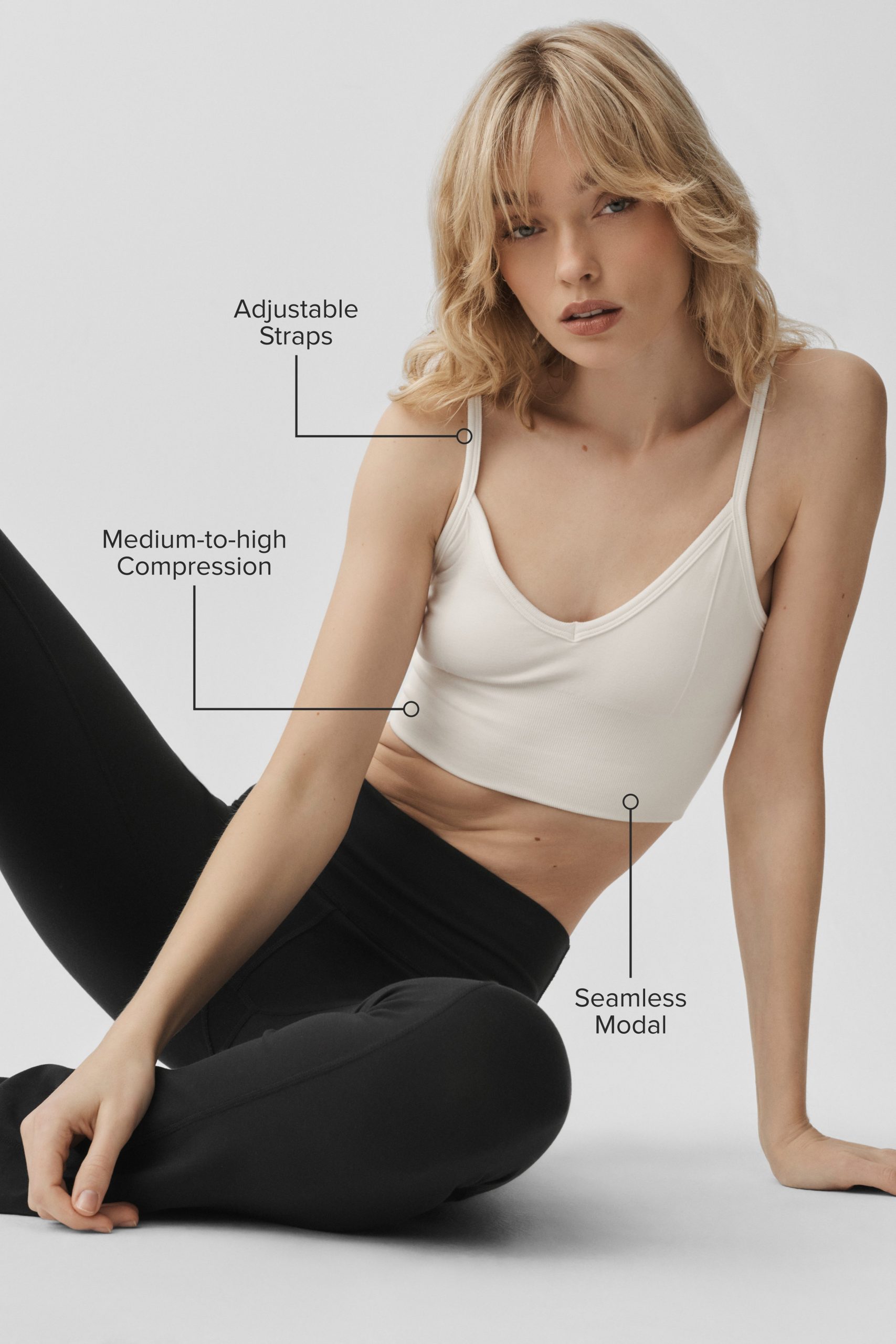 Seamless Modal Ribbed Delight Bralette - Ivory - Image 2
