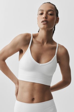 Seamless Modal Ribbed Delight Bralette - White