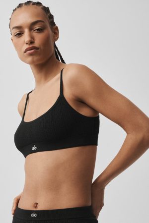 Pointelle Sweater Be Mine Bra - Black
