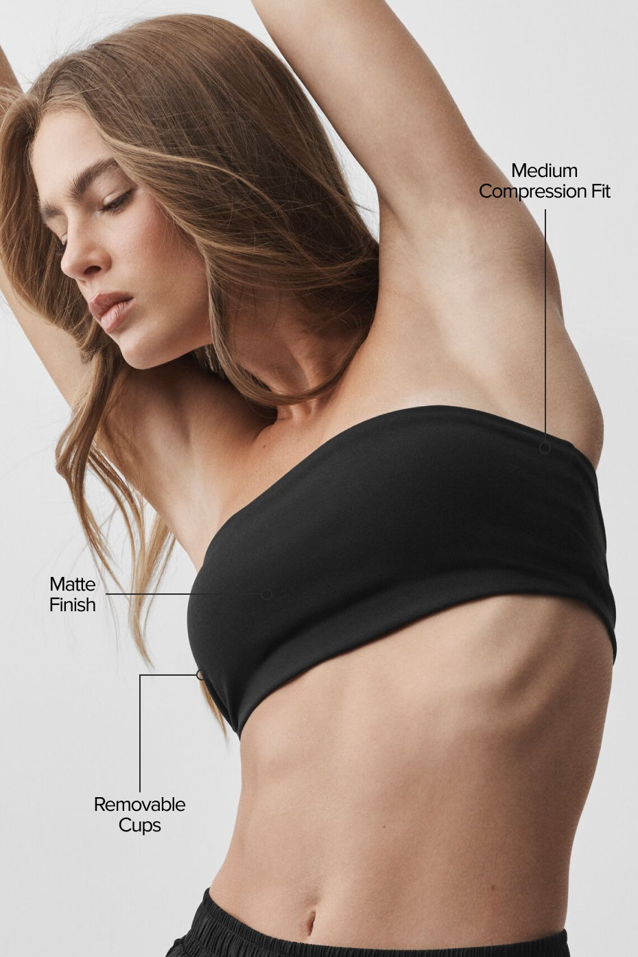 Airbrush Bandeau Bra - Black - Image 2