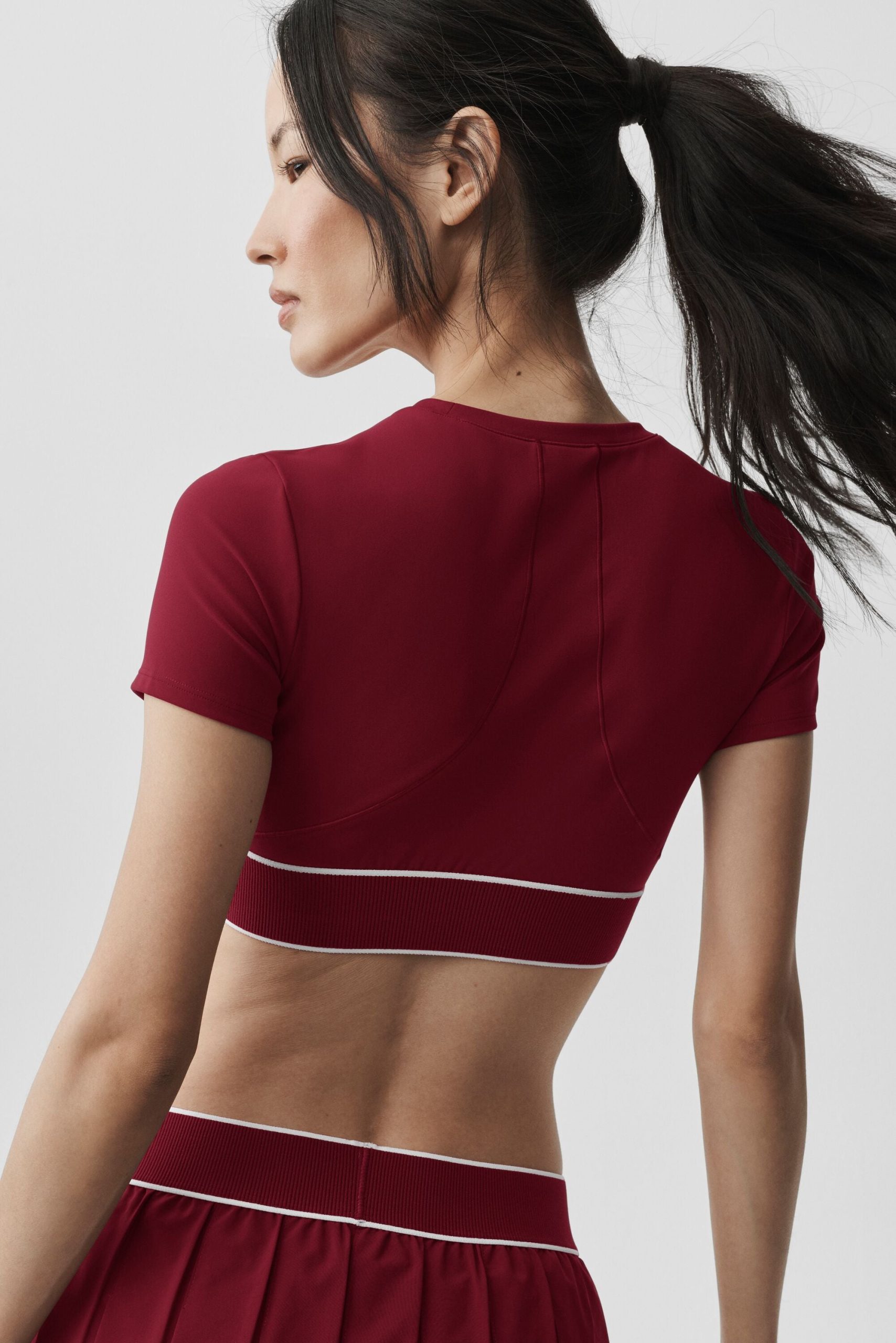 ALO Softsculpt Amp It Up Short Sleeve Bra - Summer Romance Red - Image 2