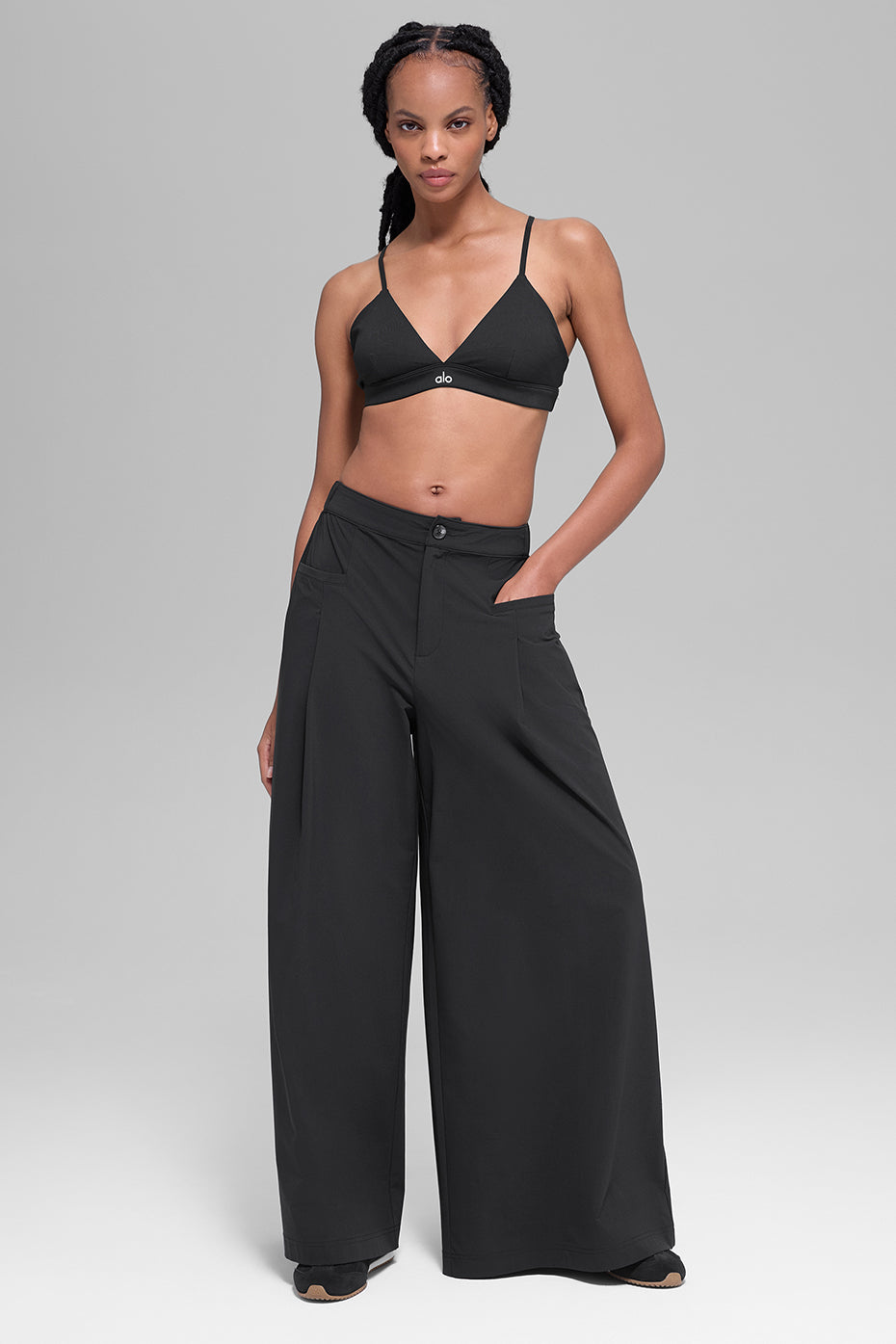 Main Act Wide Leg Trouser - Black - Image 5