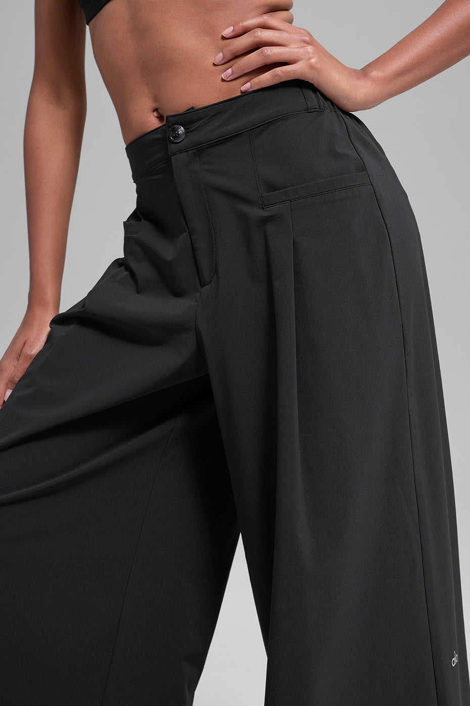 Main Act Wide Leg Trouser - Black - Image 3